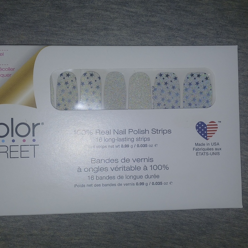 Color Street Nail Polish Strips - White And Blue
